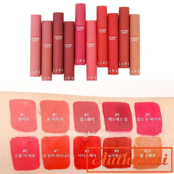 Son kem lì It's Skin Life Color Lip Crush Matte #ItsSkin [18 màu] Bán siêu chạy#16 No Comment