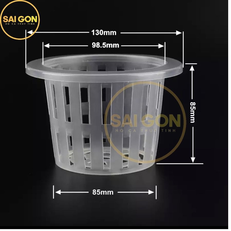 [Siêu Sỉ] Rọ nhựa thủy canh size lớn 13x8.5 trồng cây thủy sinh trắng trong đục cao cấp SG-RO813