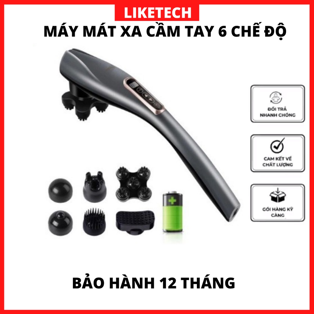 Máy Đấm Lưng Mát Xa Chuyên Sâu Giảm Đau Cho Cổ, Vai Gáy, Bụng, Lưng, Cánh Tay, Chân ( 6 Đầu Massage)