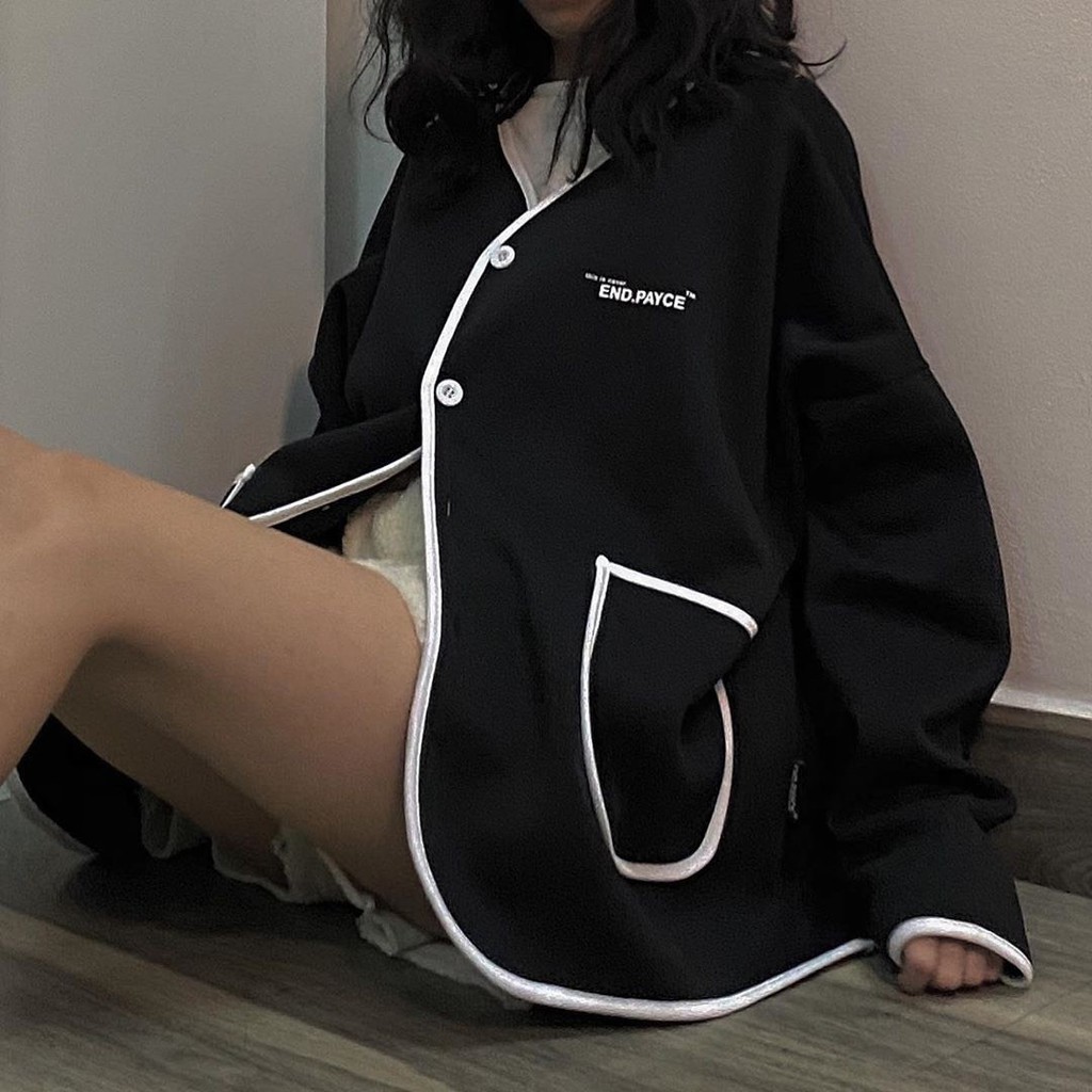 ÁO KHOÁC CADIGAN ENDPAY ULLZANG HOT - ÁO KHOÁC NỈ END PAYCE TRẮNG ĐEN UNISEX | BigBuy360 - bigbuy360.vn