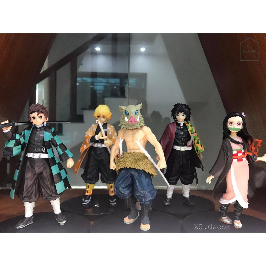 Mô hình Kimetsu no Yaiba cao cấp Số 1 - Nhân Vật Figure Tanjirou, Nezuko, Zenitsu, Inosuke, Giyuu cao 18cm