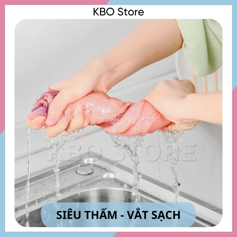 Khăn lau bếp đa năng siêu thấm 2 mặt dày dặn 25x25 cm lau bát đũa lau bàn ghế KBO Shop KBO025