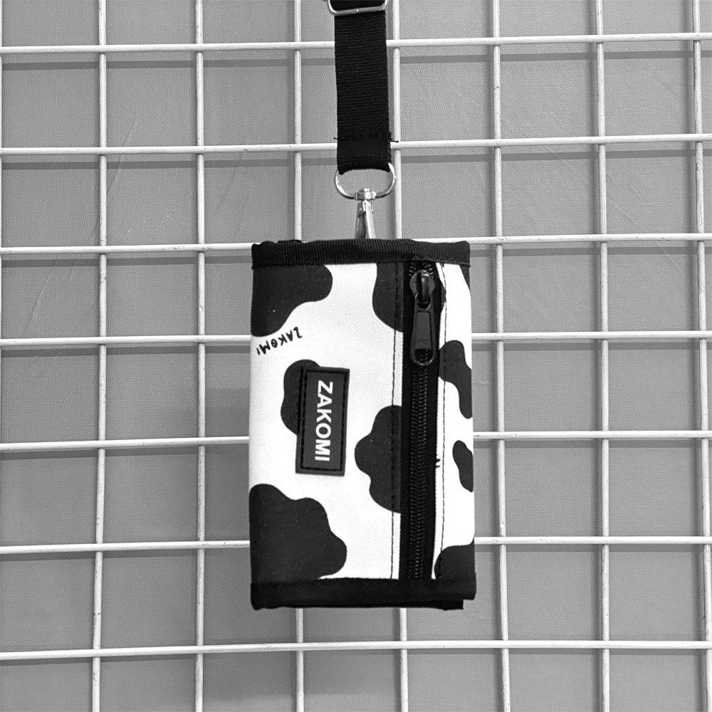 Ví bò sữa vải PU chống thấm, ví nữ ngắn mini thời trang Hot Trend 2021, bóp cầm tay dễ thương tặng dây đeo