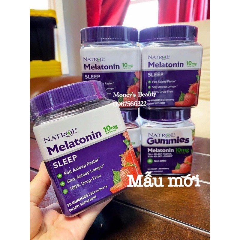 Gummies kẹo dẻo hỗ trợ ngủ ngon Natrol Melatonin 10mg 90 Viên