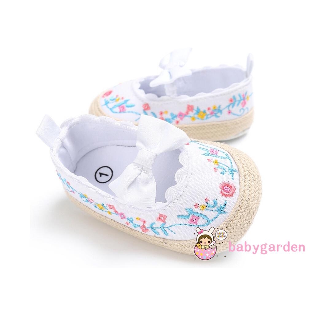 Giày tập đi đế mềm phối nơ thời trang cho bé gái