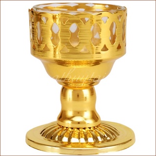 Đế đèn Dầu chân cao Hợp kim(+ Ly thủy tinh +Bấc 3 chân) 7*11cm (Combo) (bàn thờ gia tiên, phật, thần, .....)