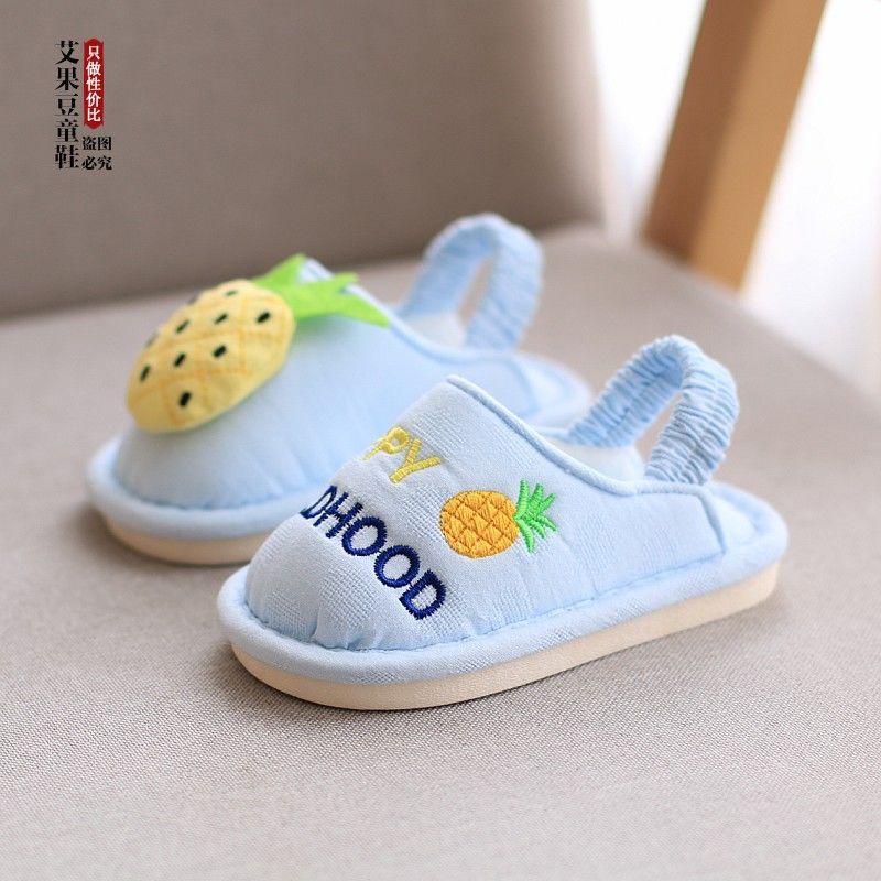 Dép đi trong nhà đế mềm chống trượt họa tiết hoạt hình dễ thương thời trang thu đông cho bé