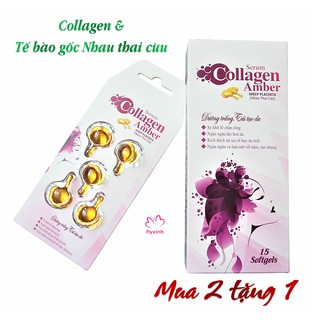 [Cao cấp]  Serum Chống nhăn, mờ nám Collagen Amber - Tinh chất tế bào gốc Nhau thai cừu -  Dưỡng trắng, Tái tạo da