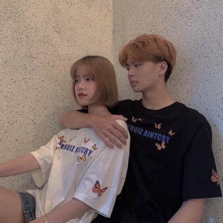  áo phông tay lỡ nam nữ sadboiz in bướm 