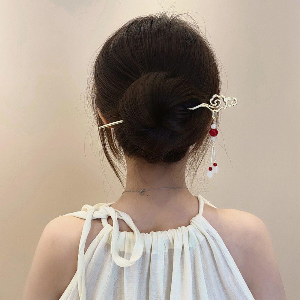 Trâm Cài Tóc Kim Loại Phối Tua Rua Phong Cách Trung Hoa Cổ Điển