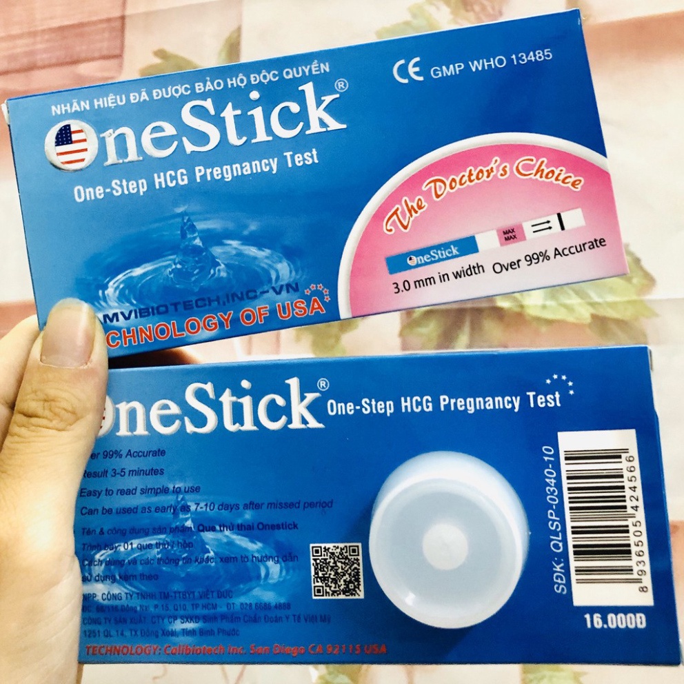 [Chính hãng] Que Thử thai OneStick 2 vạch chính xác - test thử thai hai vạch sớm nhanh hiệu quả tức thì