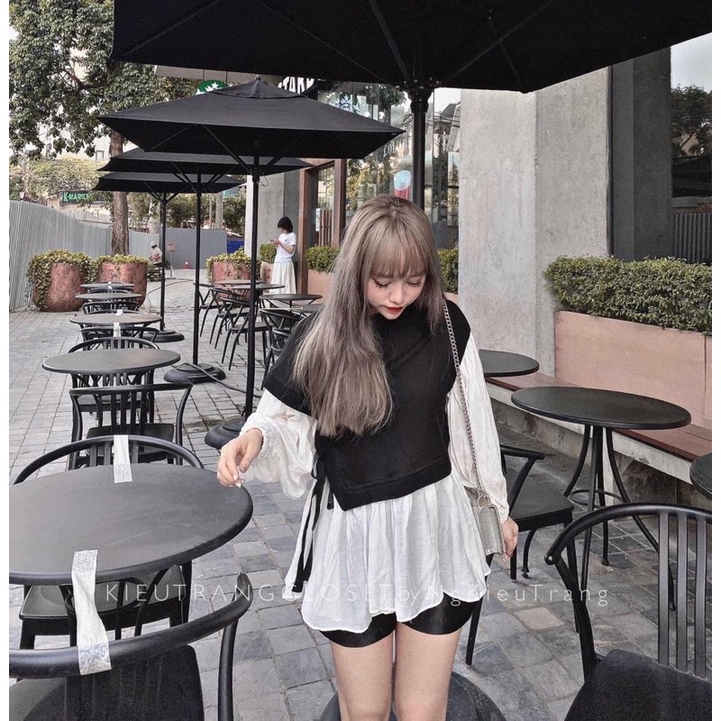 [Áo Kiểu] ÁO BBDOLL THUN ZIP MIX VOAN TRẮNG✨ ẢNH THẬT | BigBuy360 - bigbuy360.vn