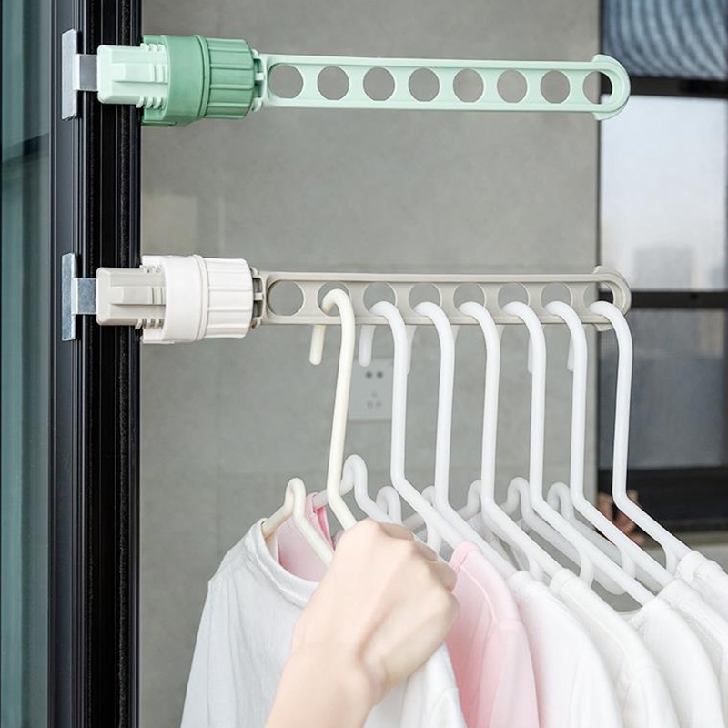 Giá treo quần áo MENGNI gắn khung cửa sổ tiện lợi nhiều màu sắc