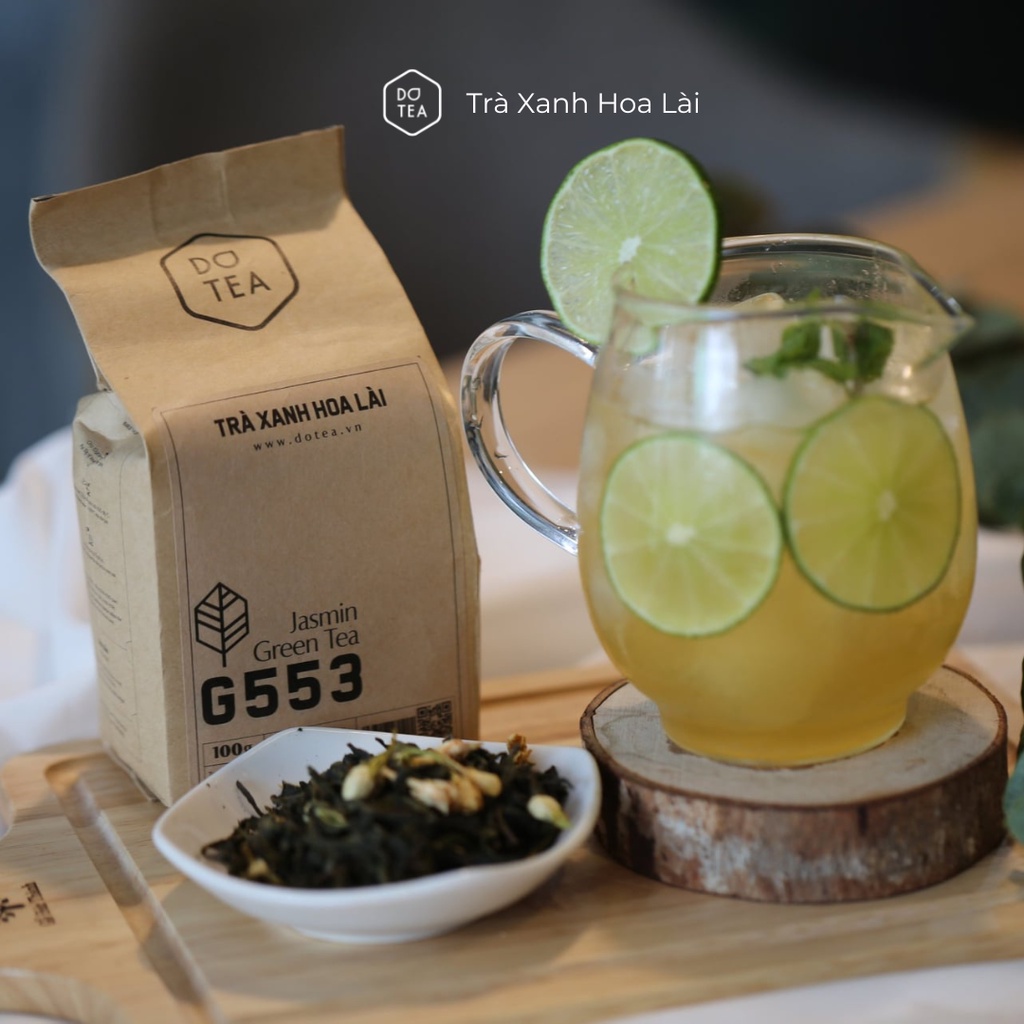 Trà xanh hoa lài G553 Dotea - 100g chát nhẹ hương hoa lài tự nhiên thư giãn chuyên dùng trong pha chế trà trái cây