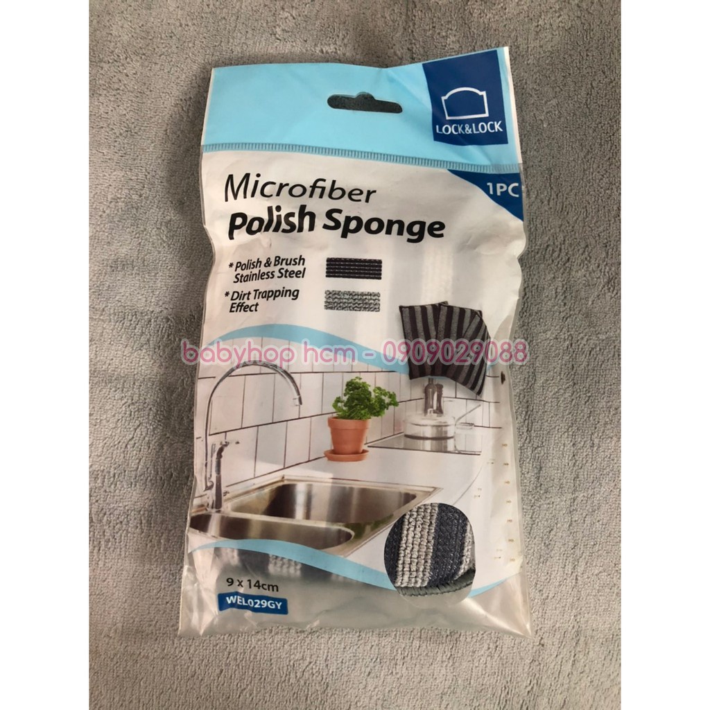 Miếng lau chùi Lock&Lock Welcron Hypo-Allergenic WEL028Y màu vàng và Welcron Polish WEL029GY màu xám - BABYHOPSG