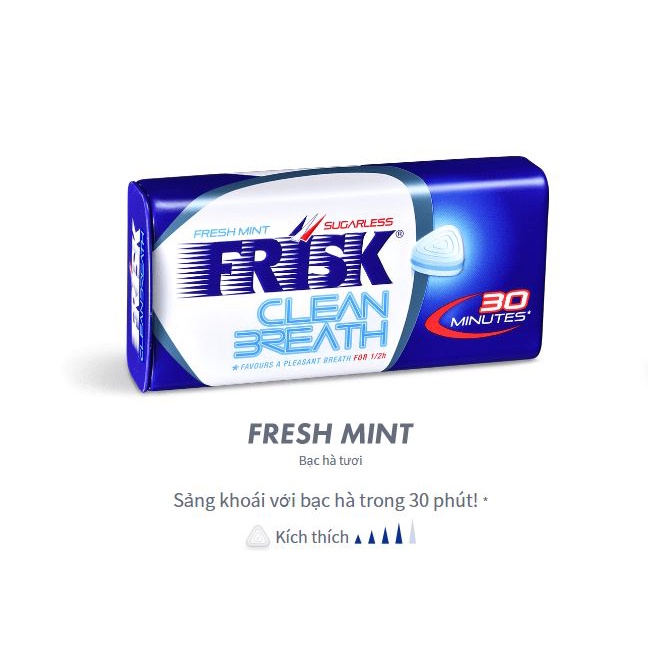 Kẹo ngậm bạc hà Frisk Clean Breath (50 viên) Nhật Bản