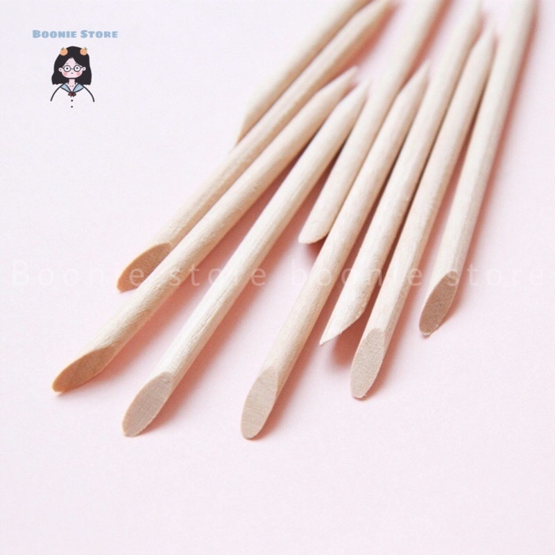 SET 2 Cây que gỗ cam chấm khoé móng, là mép móng,tháo móng giả