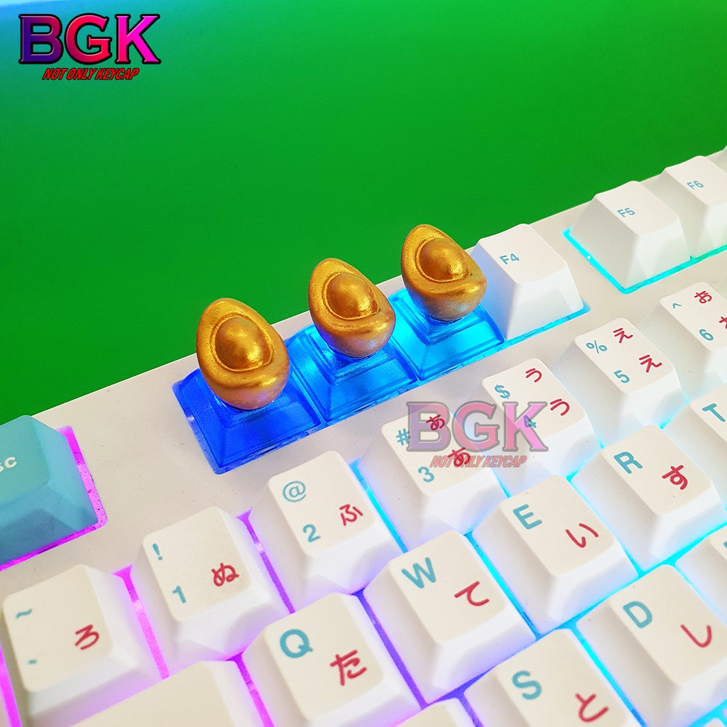 Keycap Lẻ Kim Nguyên Bảo Thỏi Vàng Cực Đẹp SA profile 1U ( keycap resin độc lạ )( Keycap Artisan )