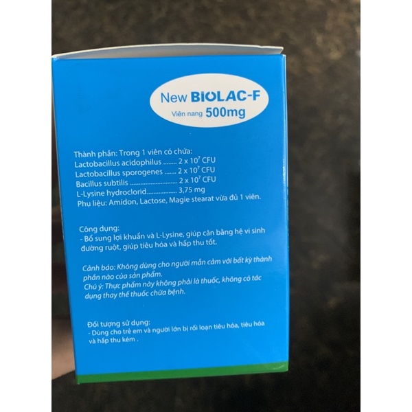 Men tiêu hoá Biolac 100 viên