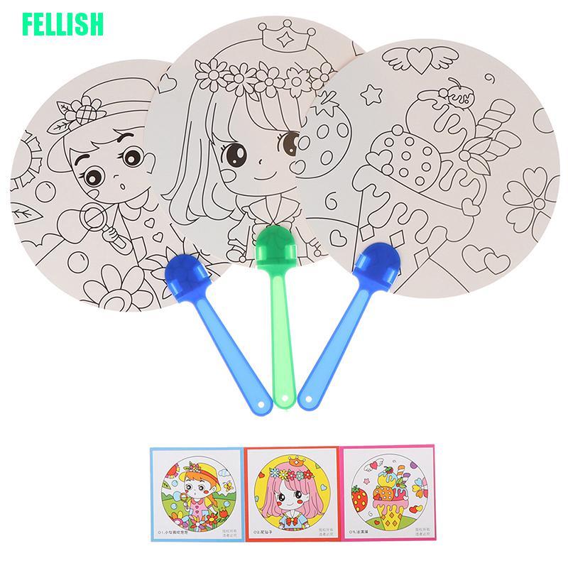 1 Quạt Cầm Tay Tự Tô Màu Cho Bé Mẫu Giáo