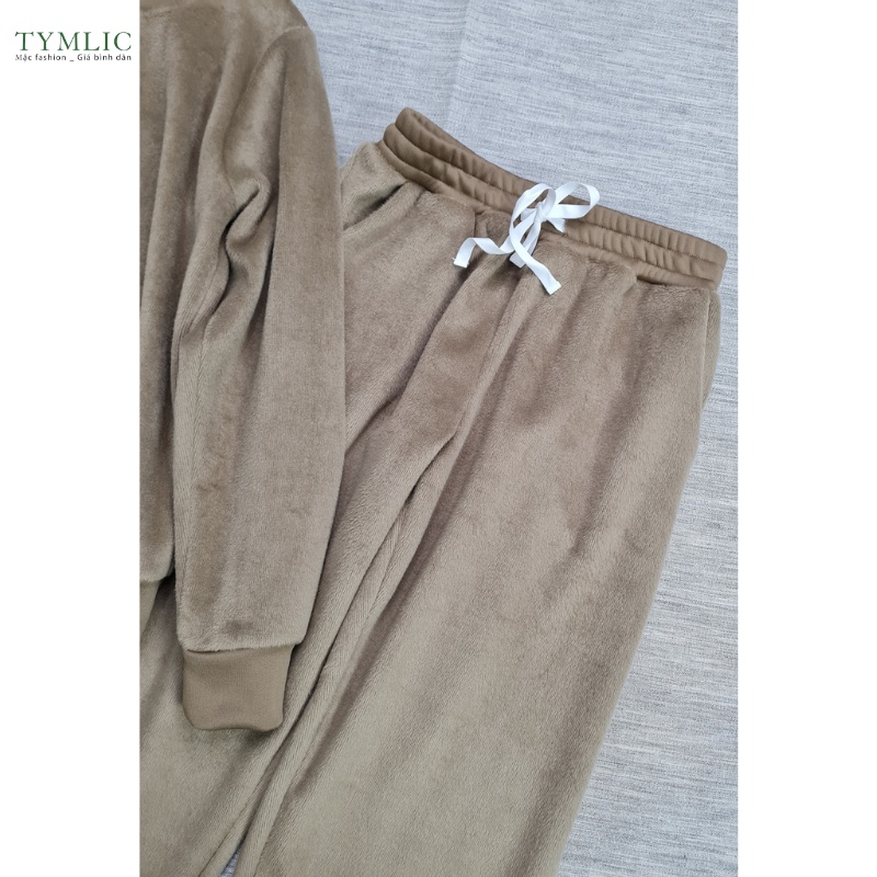 Bộ Nỉ Lông Dài Tay 2 Màu TYMLIC | BigBuy360 - bigbuy360.vn