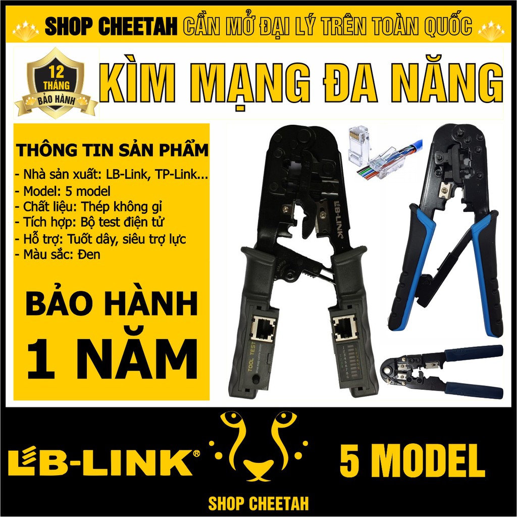 Kìm mạng đa năng cao cấp Chính Hãng các thương hiệu – LB-Link / TP-Link / Talon / Tool – Tích hợp bộ test – Tuốt dây