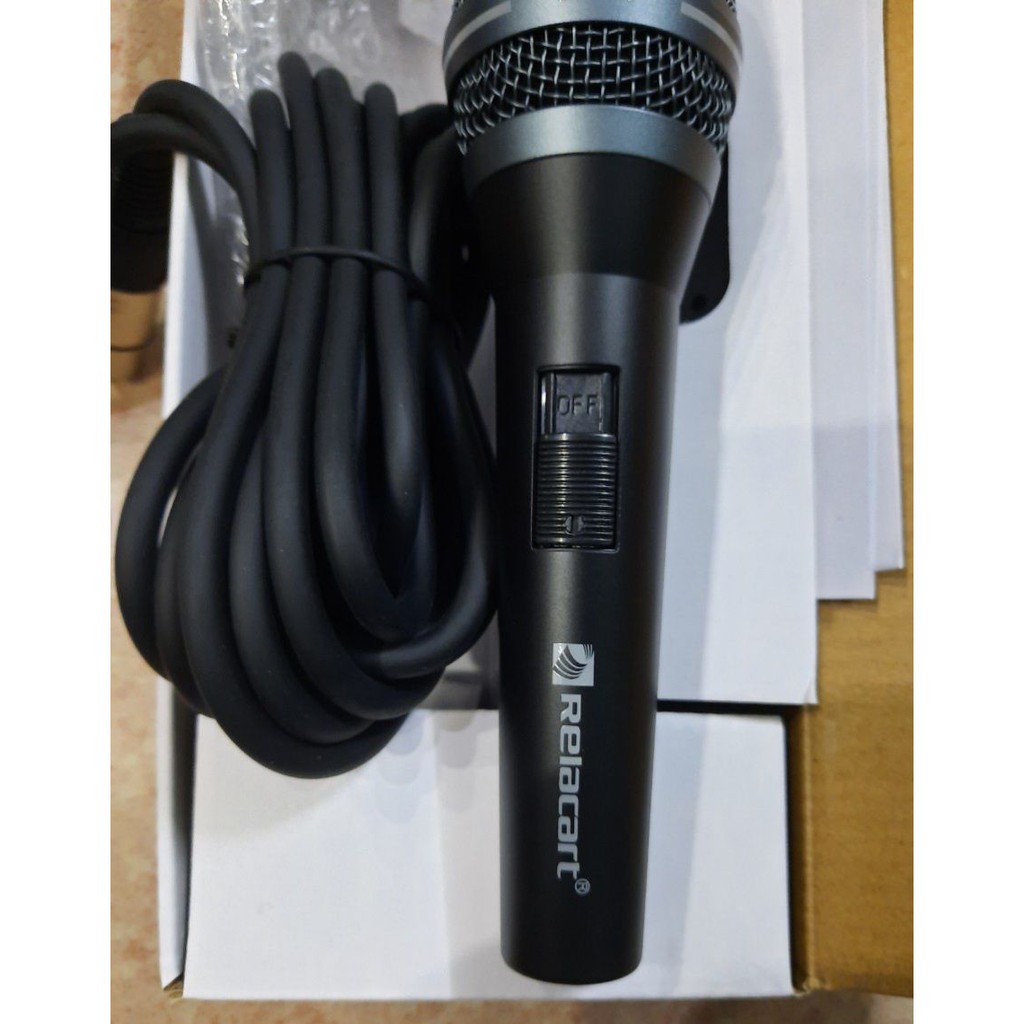 Micro Karaoke có dây Relacart SM-300 chính hãng-hát nhẹ không bị vỡ tiếng