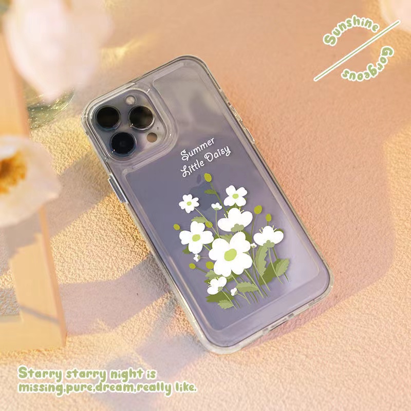 Ốp Điện Thoại Trong Suốt Hình Hoa Thời Trang Cho iphone 11 13 7 8 Plus 12 13Pro Max X XS Max 7 8 SE 2020