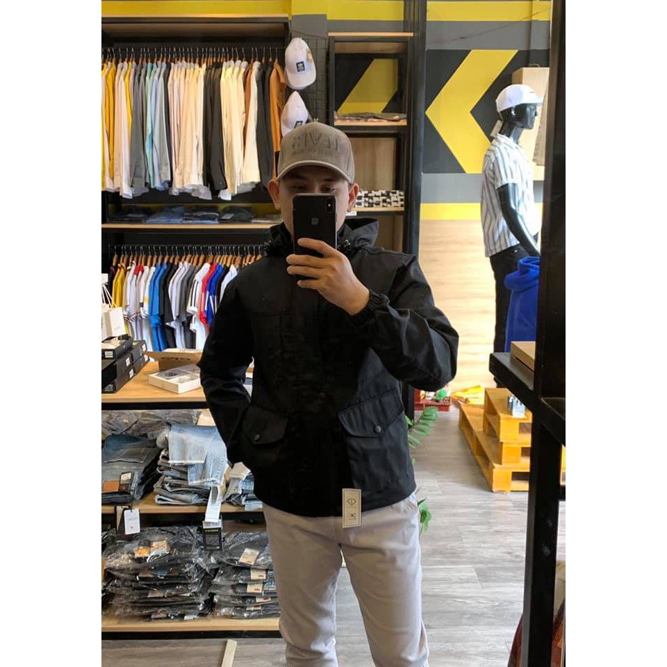 Áo khoác kaki hàn lót lưới cao cấp nhiều túi màu đen, xám xanh, xám nâu | BigBuy360 - bigbuy360.vn