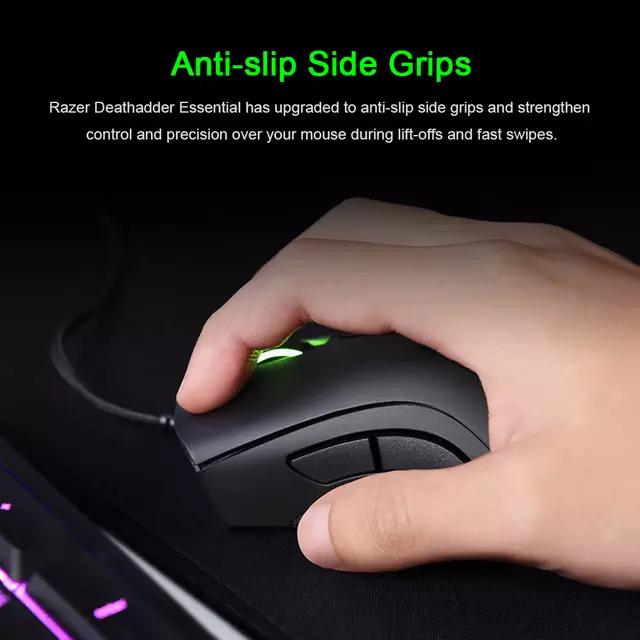 Chuột Chơi Game Razer Deathadder Essential Chính Hãng Có Dây 5 Nút Độc Lập Cảm Ứng Dành Cho Laptop / Pc