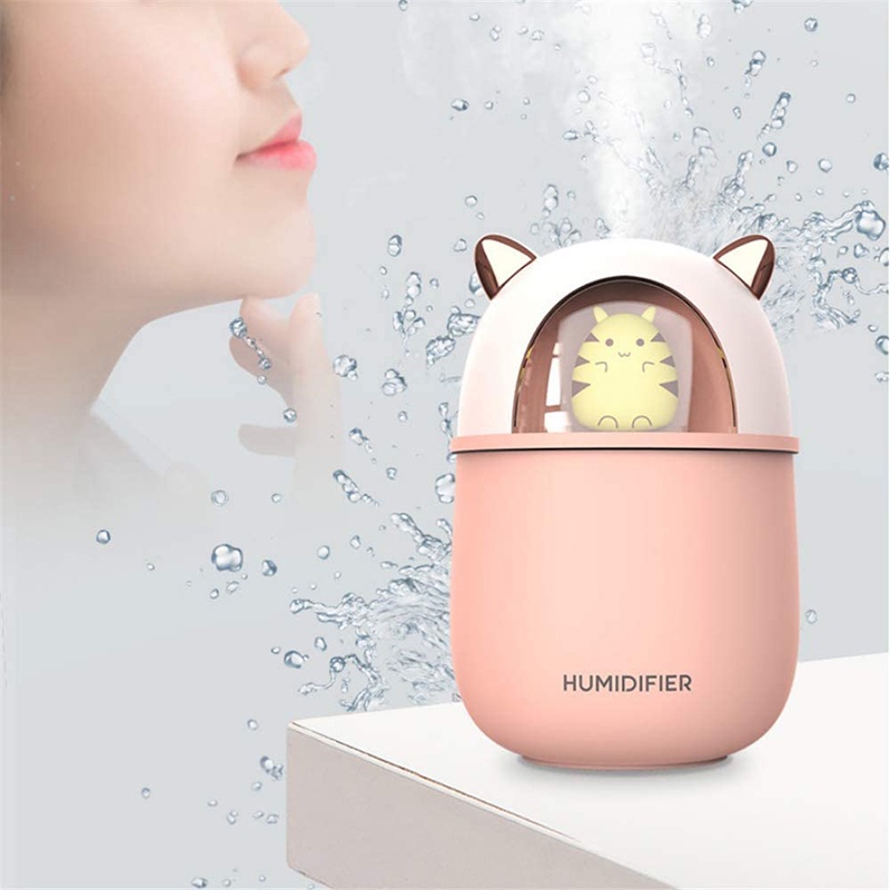 Máy phun sương mini, máy xông tinh dầu,  máy tạo độ ẩm không khí dung tích 300ml hình thú phong cách đáng yêu