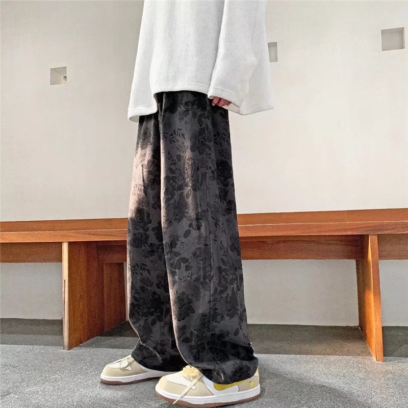Quần Nhung Ống Rộng Thời Trang Retro Nhật Bản Dành Cho Nam / Size M-3XL / 2 Màu
