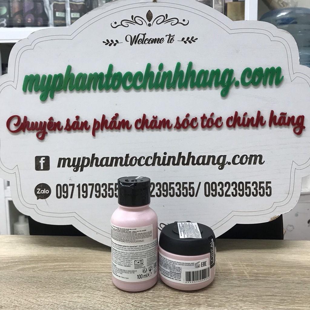 Travel set GỘI HẤP DÀNH CHO TÓC NHUỘM L'OREAL VITAMINO COLOR HOẶC ABSOLUT CHO TÓC KHÔ HOẶC PRO LONGER 100ML - 75ML