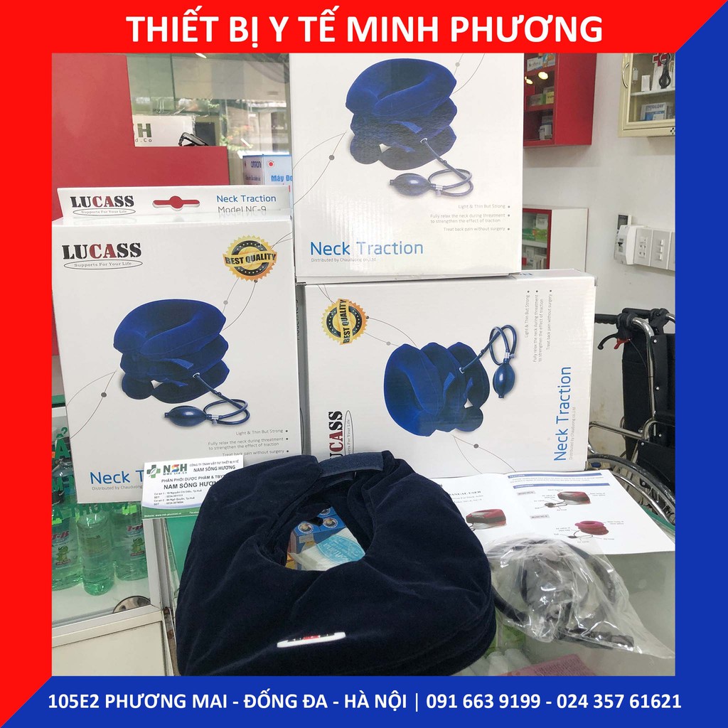 Đai cổ bơm hơi LUCASS hỗ trợ đốt sống cổ