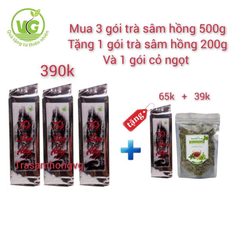 Trà Sam Hồng (Free SHIP) mua 3goi 500g tặng kèm 1 gói 200g và 1 gói cỏ ngọt .Thanh Lọc tra sam hong , trà sâm hồng