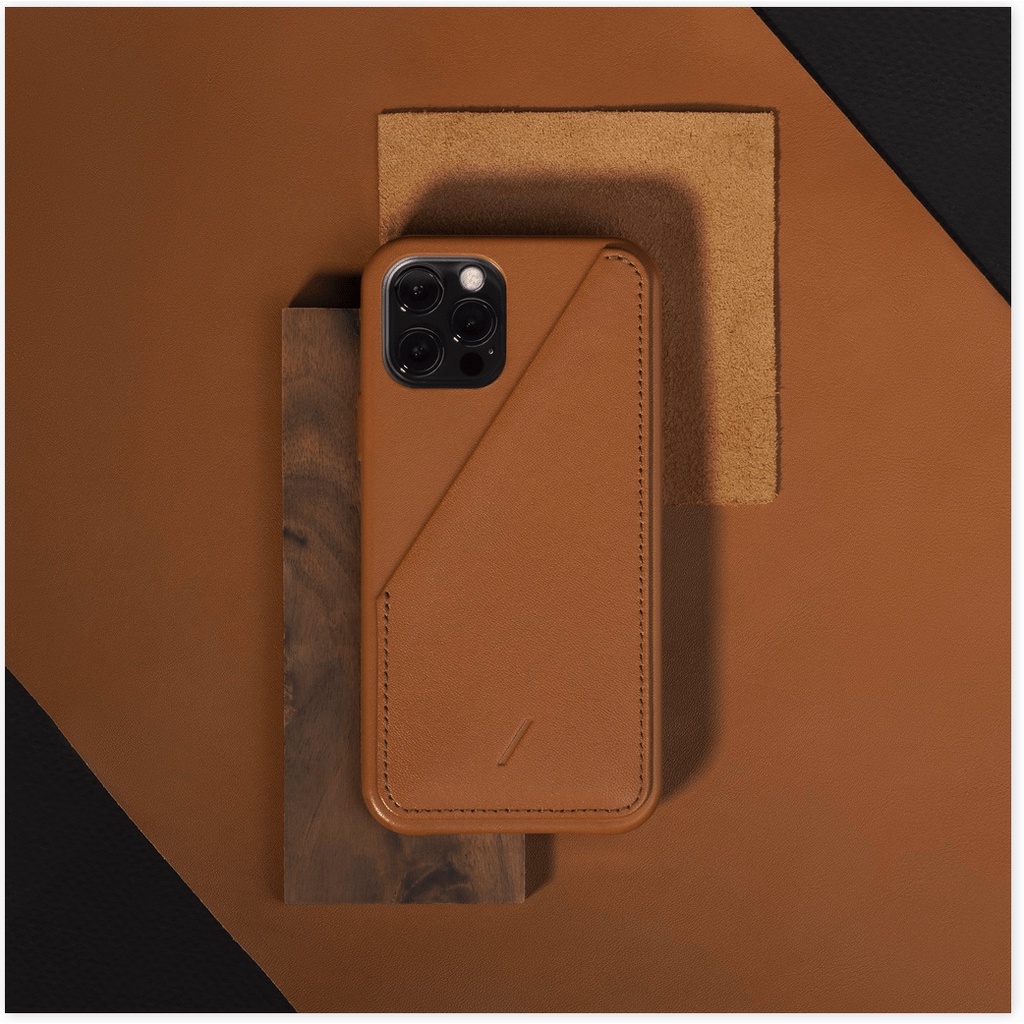 ỐP Lưng Dành Cho IPhone 12 Seris NATIVE UNION CLIC CARD Túi da khâu tay tỉ mỉ chứa được tối đa hai thẻ - Hàng Chính Hãng