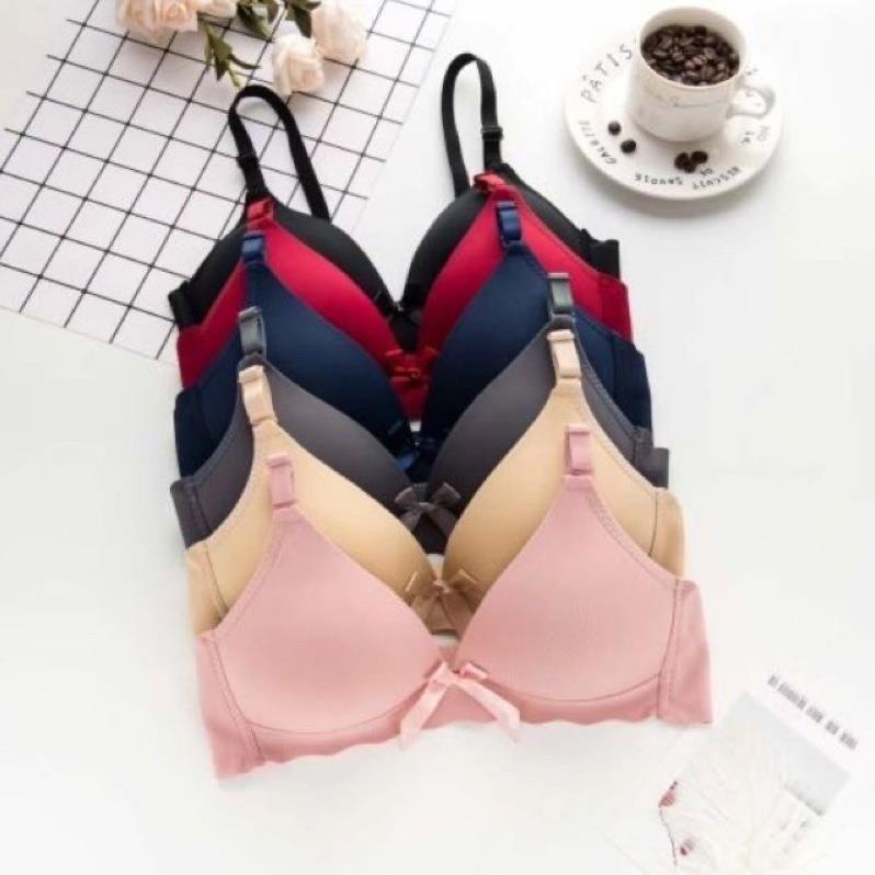 Áo lót trơn đệm mỏng không gọng đính nơ siêu nhẹ 6690 - LADY