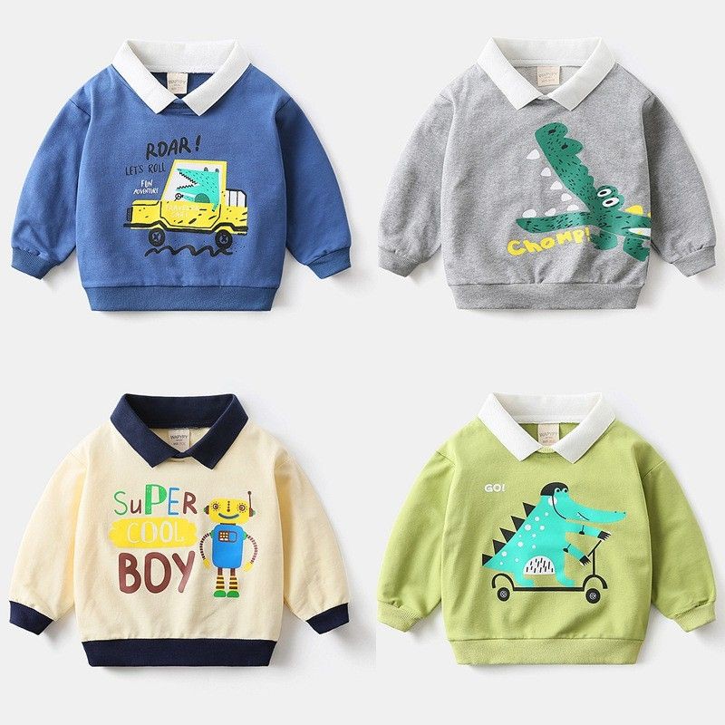 ÁO NỈ DA CÁ CÓ CỔ BÉ TRAI HÃNG WAPYPY - ÁO BIBON_KIDS