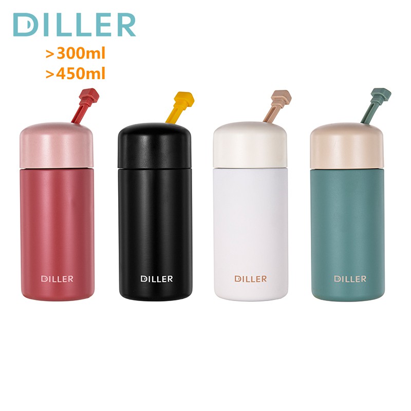 Diller 300ml/450ml Vacuum Flask Thermos Water Bottle, 316 Stainless Steel, Keep Cold/Hot Water, Leak Proof Design 300ml/450ml MLH8763