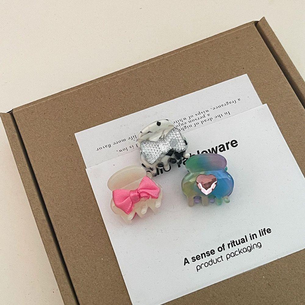 Kẹp Tóc Càng Cua Hình Nơ Nhỏ Xinh Nhiều Màu Sắc Phong Cách Vintage Thanh Lịch Cho Nữ