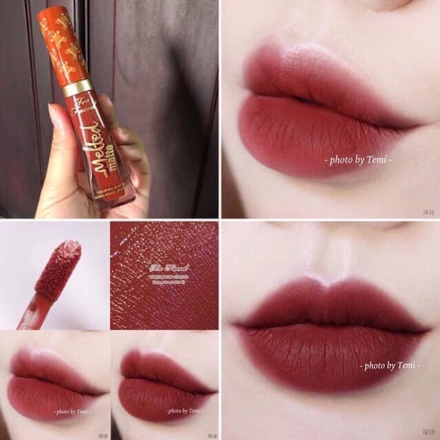 Son Kem Lì Too Faced Melted Matte Gingerbread Girl/Man, MYA COSMETICS