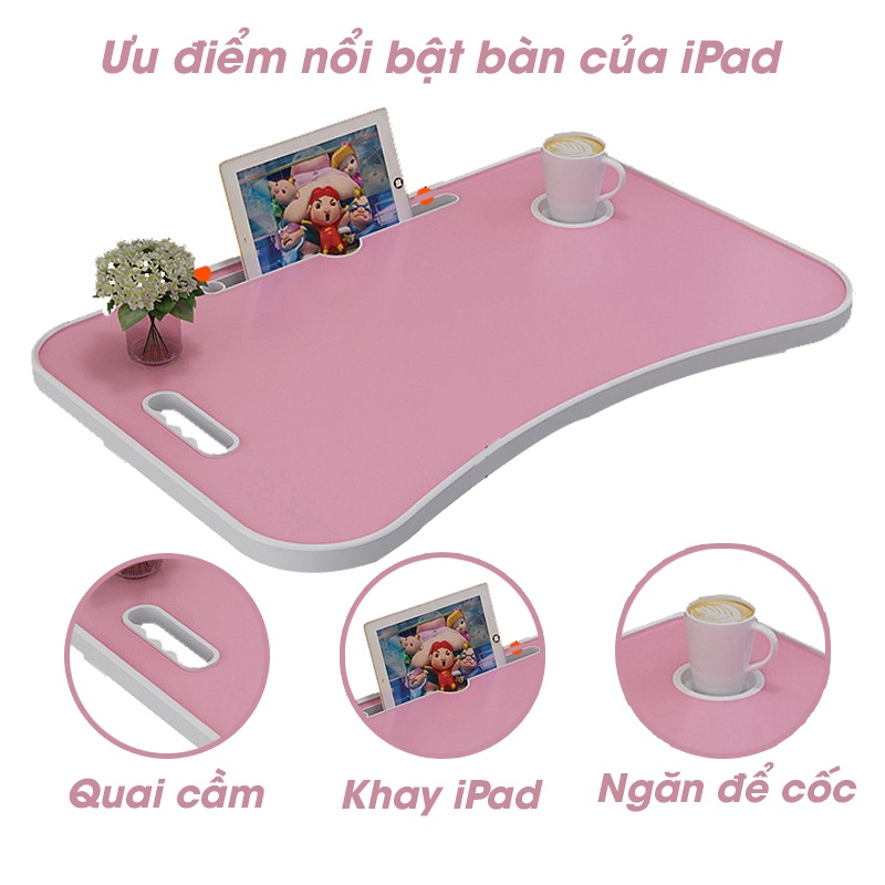 Bàn học cho bé gấp gọn có ngăn kéo, mặt gỗ thông minh kèm khe cắm ipad giá rẻ dễ thương chân vuông Yoii Store ✨