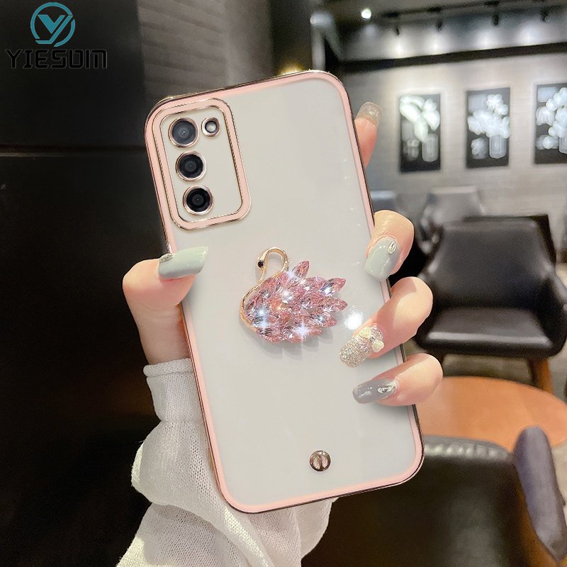 Ốp Điện Thoại Silicon Dẻo Trong Suốt Mạ Thiên Nga Sang Trọng Samsung Galaxy A03 A03S A02S A02 A21S A11 A71 A51 4G A50 A50S A30S A20 A30