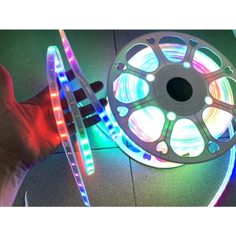 ⚡(khách nhớ đặt thêm cục nguồn) Dây đèn led chạy đuổi 7 màu siêu đẹp.