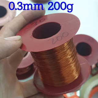 Dây đồng 0.3mm (Giá 200g). Chuyên dùng quấn biến áp cơ, biến áp sạc, mô tơ..Dây đồng chịu nhiệt 220 độ cách điện