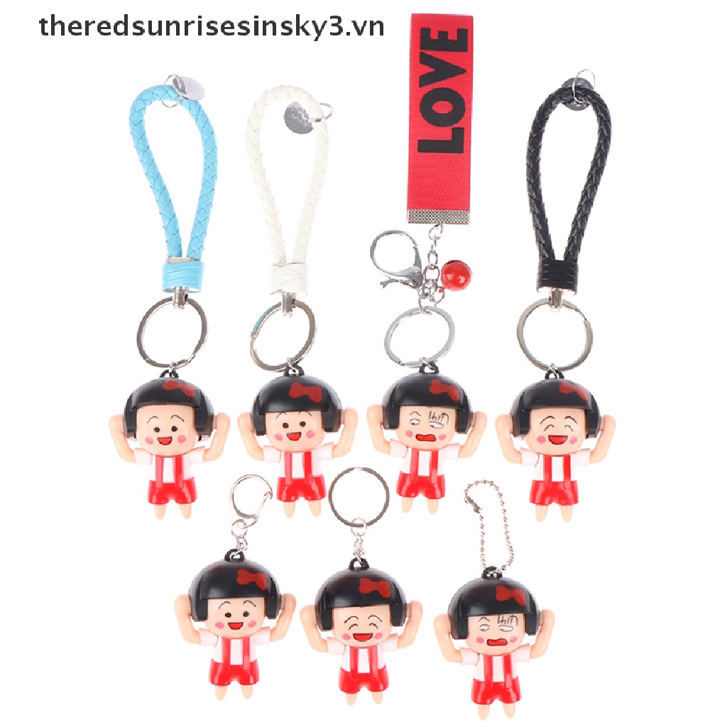 Móc Khóa Gắn Mặt Hình Cô Gái Hoạt Hình Thay Đổi Khuôn Mặt Dễ Thương Charms