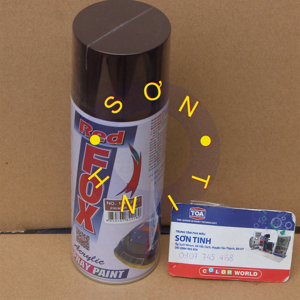 Sơn xịt RED FOX Thái Lan màu chống rỉ đỏ mờ PRIMER RED  267 (No. 168) - 1 chai