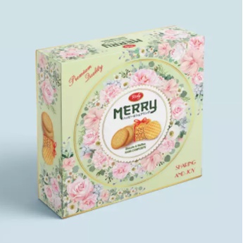 Bánh Richy Merry hoa xanh- Bánh thập cẩm 333g hộp thiếc