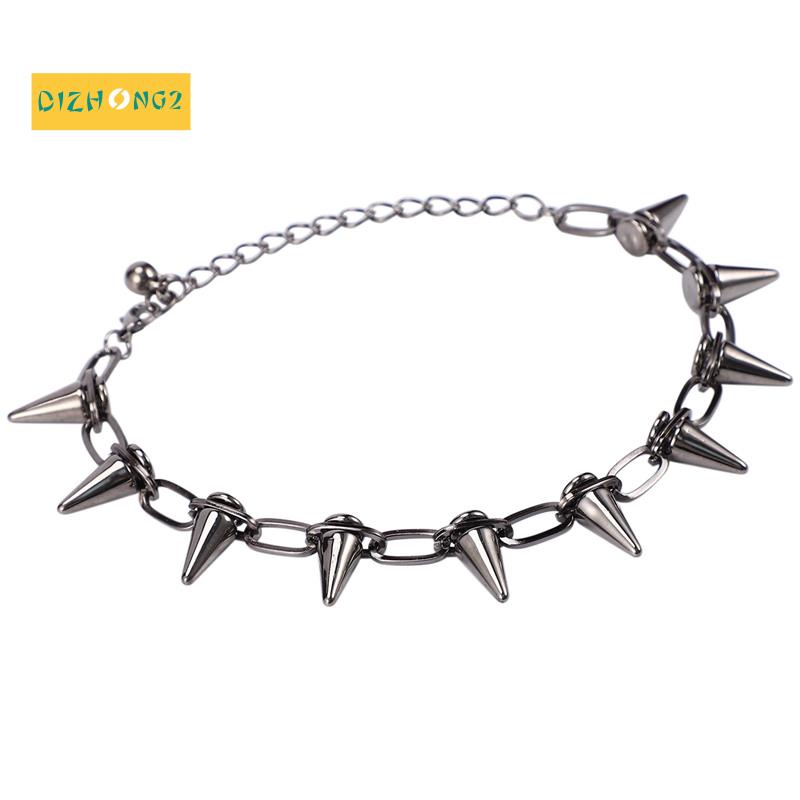 Vòng cổ choker mặt đinh tán kim loại phong cách gothic punk cá tính