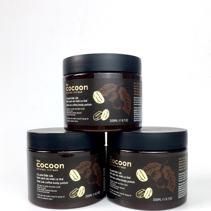 Tẩy Da Chết Cocoon Cà phê Đắk lắk làm sạch da chết Dak Lak Coffee Body Polish 200ml/600ml